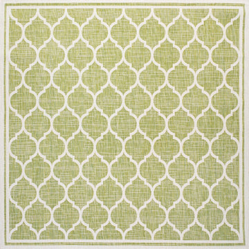Trebol Moroccan Trellis Textured Weave Indoor/outdoor Square Rug
